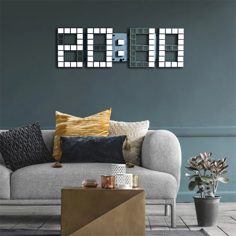 

Wifi Led Digital Wall Clock Modern Internet Office Quiet Wall Clocks Stylish Living Room Resin Reloj Pared Wall Decoration Items