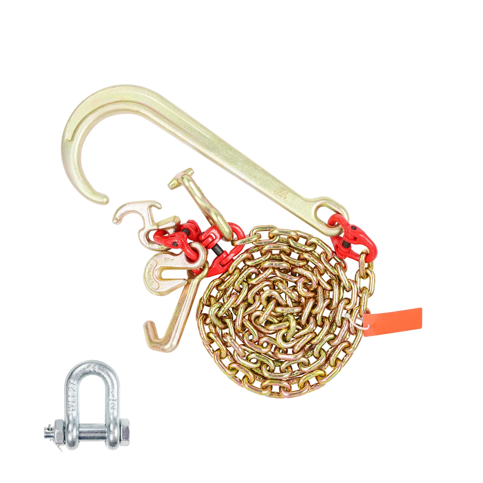 G80 Steel Towing Chain with Hooks for Trailer Recovery