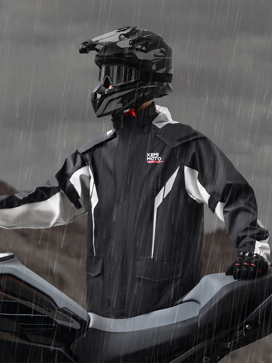 Motorcycle Raincoat Motorcycle Raincoat Split Suit Waterproof Jacket Pants Breathable Reflective Impermeable Motobike Riding Cycling Outdoor Gear