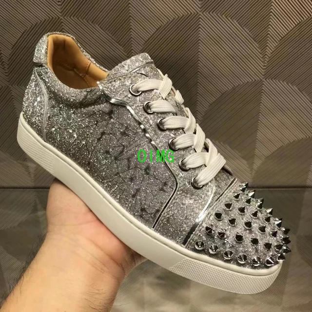 2023 New Luxury Shoes, Red Bottom Shoes, Men's Shoes, Rivets, Low-top  Leather, All-match Casual Sneakers Man Shoes - Leather Casual Shoes -  AliExpress