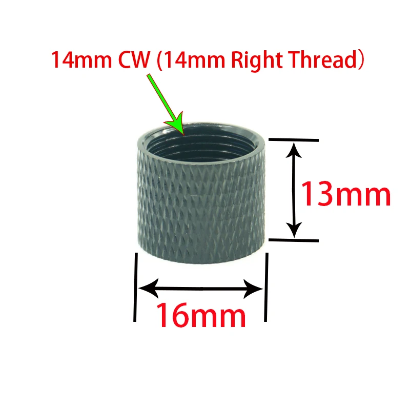 M14x1 RH Aluminum 14mm CW Threaded Cap Fastener 1911 Gen4 14mm Right Thread Protector Black 2