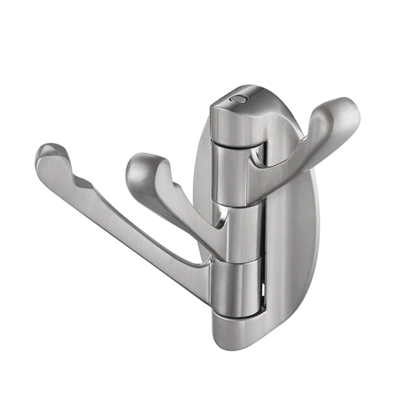 

1 PCS Swivel Hook Solid Metal Foldable Towel Hook Nickel Brushed Zinc Alloy Wall-Mounted