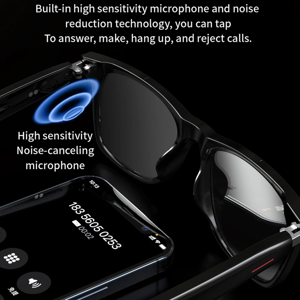 E13 Smart Touch Translation Glasses Wireless Bluetooth Translation Headset UV Protective Polarised Lenses Video Call