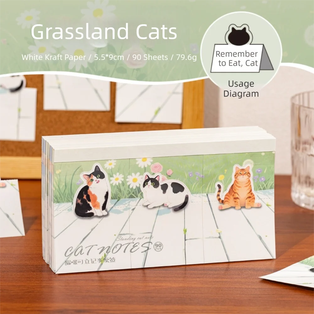 Cartoon Cat Sticky Notes: Illustrated Daily Planner Notepad & Sticker Set