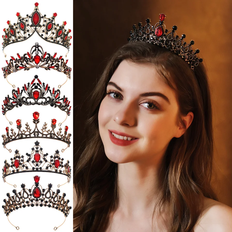 Corona Di Alloro Tiara Regina Barocca Con Cristalli - Per Matrimoni, Feste,  Costume Halloween Tiara Regina Cristallo, image size:960x960