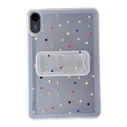 Transparent Shockproof Printed Stand Tablet Protective Case for Redmi Pad 2 Pro 12.1 (Colorful Polka Dots)
