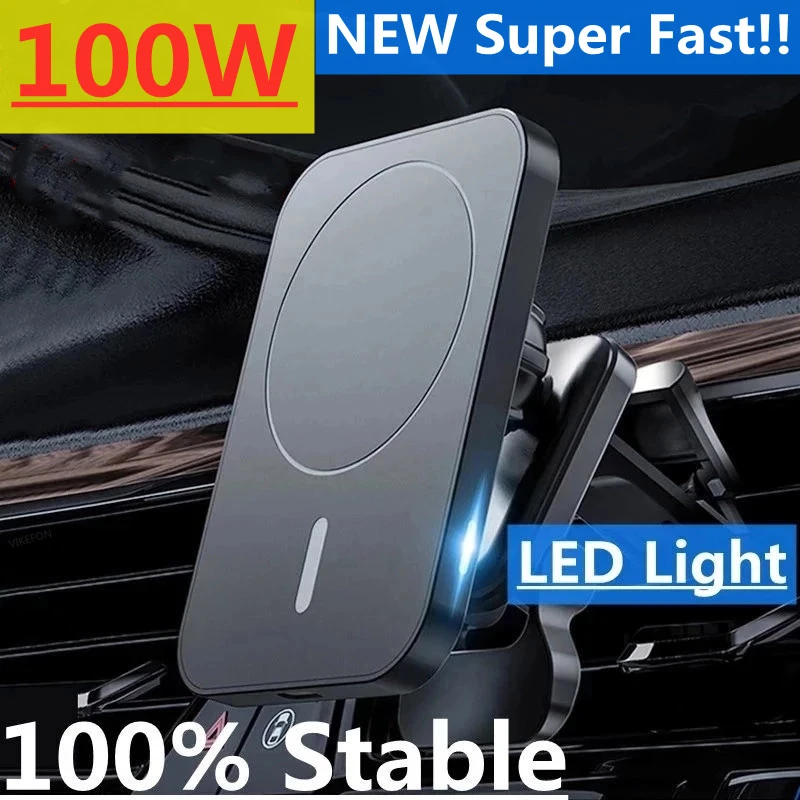 100W Magnetic Car Wireless Chargers Air Vent Phone Holder for iphone 14 13 12 Pro Max Macsafe Charger Fast Charging Station