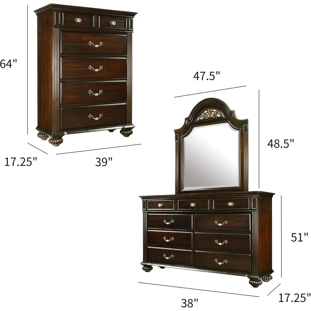 6-Piece Solid Walnut Queen Bedroom Set 3