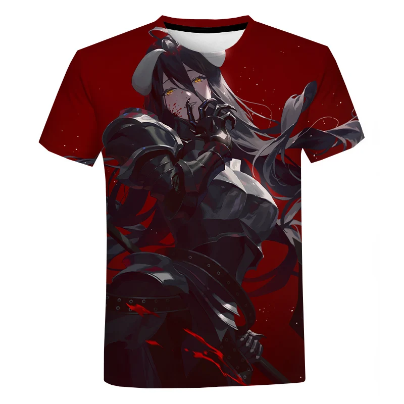 

Summer Hot Selling Anime Overlord T-shirt Men's and Women's 3D Printed T-shirt Fashion Casual Harajuku Style Street Top