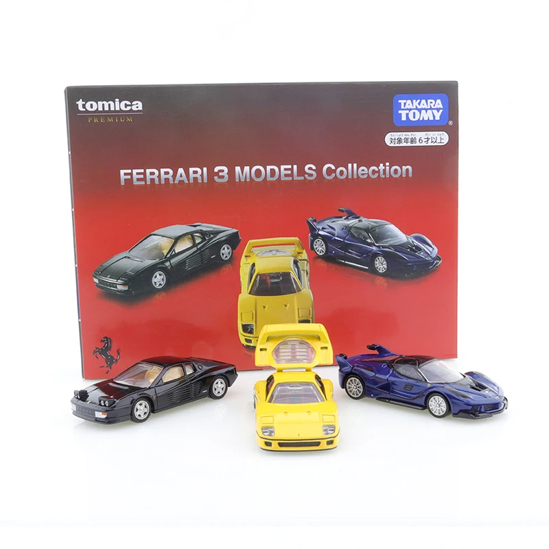 

Takara Tomy Tomica Premium Ferrari 3 Models Collection Testarossa FXXK F40 Car Model Kids Xmas Gift Toys for Boys