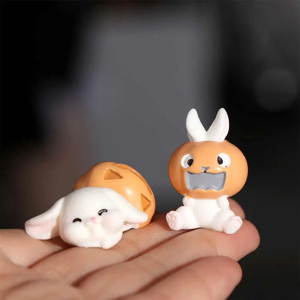 토끼 할로윈 마이크로 입상 장식품 유령 수지 할로윈 장식 입상 DIY 미니어처