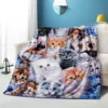 Cute Cat Microfiber Blanket Super Soft Throw Blankets For Bed Bedspread Sofa Decorative Camping Picnic Winter Warm Blanket 1