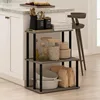 Turn-N-Tube 3-Tier Toolless Kitchen Storage Shelf, French Oak Grey/Black 2