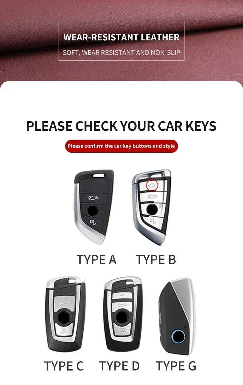 Premium Leather Car Key Case Cover with Sleek Design