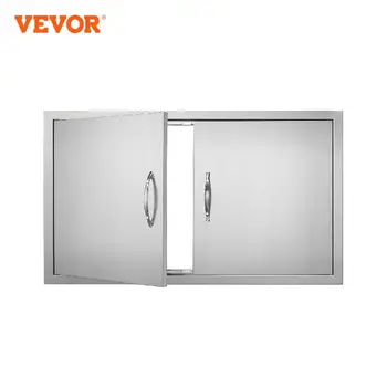 VEVOR Porta per Cucina Esterna, Porta di Accesso BBQ, Porta da Incasso in Acciaio Inox, Porta Verticale a Parete con Maniglie per Isola Barbecue, Stazione di Grigliata, Mobile Esterno 915x533 mm 1