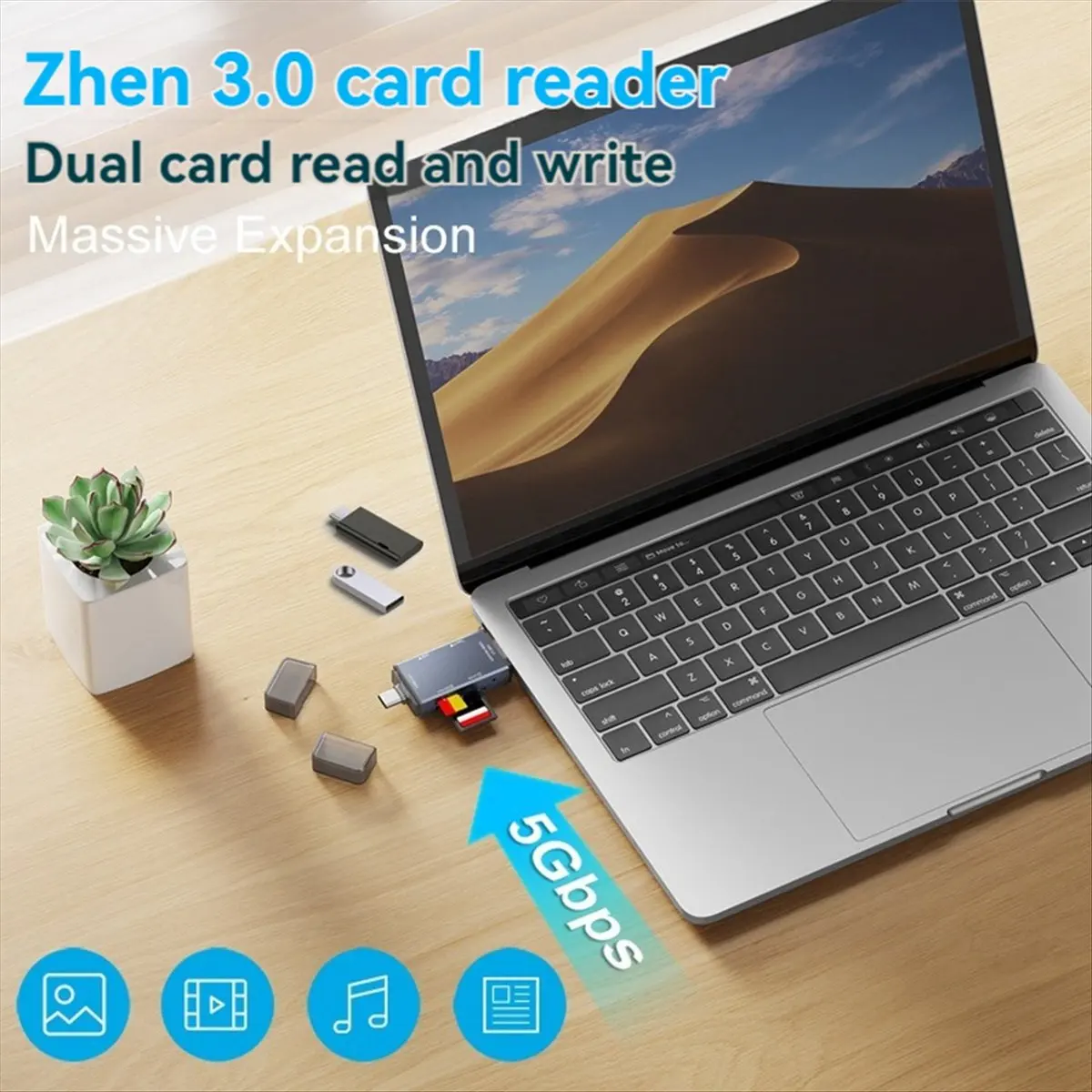 【시즌 세일】 카드 리더기 USB3.0 SD TF 카드 리더기 PC 노트북용 USB 허브 SD 카드 리더기 스마트 메모리 카드리더기