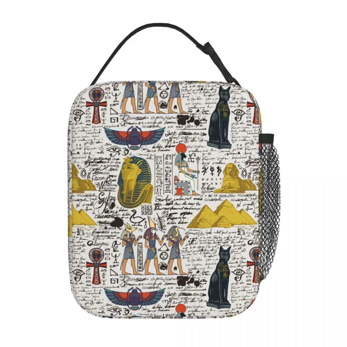 

Ancient Egypt Theme Murals Culture Thermal Insulated Lunch Bag Vintage Egyptian Pharaoh Gods Thermal Cooler Lunch Box