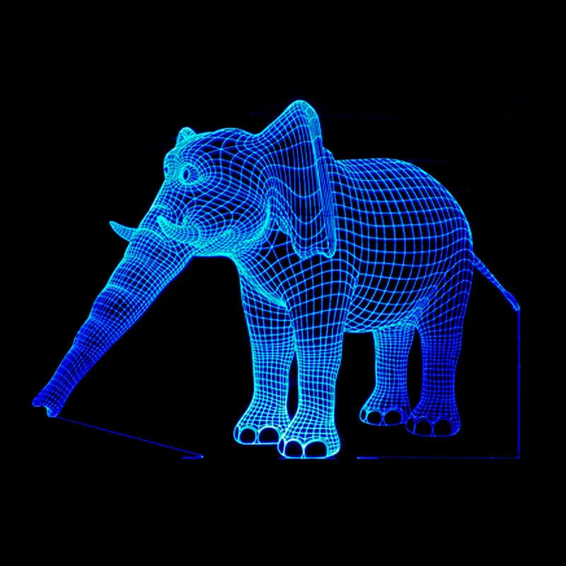 

3D Elephant Lamp LED Night Light Optical Illusion Novelty Table Lamp Beautiful Animal Shape Night Dropshipping Light for Gift