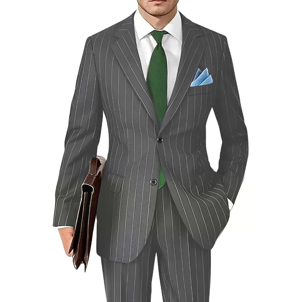 Ensemble de costume pour homme avec motif rayé