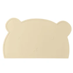 Portable Silicone Placemat for Kids - BPA Free, Heat Resistant Table Mat for Mealtime (Beach sand)