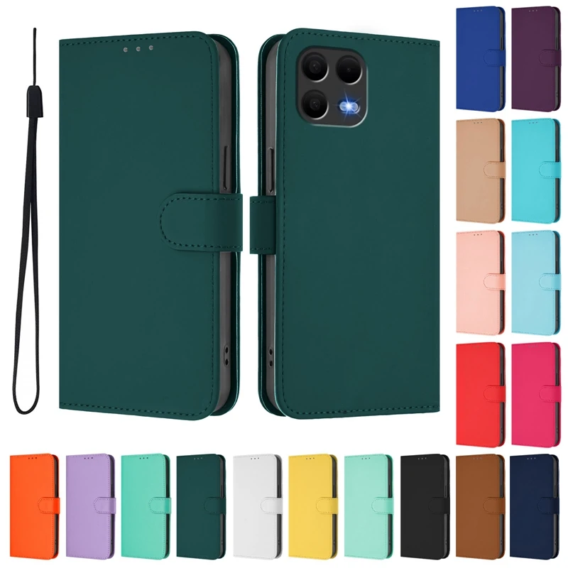 Candy Solid Color Leather Flip Cover Case