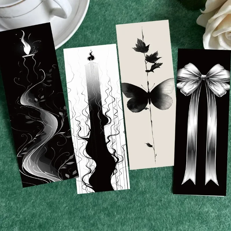 30pcs Black White Bookmarks Reading Book Tags DIY Page Tags Gift Decoration Cards Student Message Cards Bookmarks Back To School
