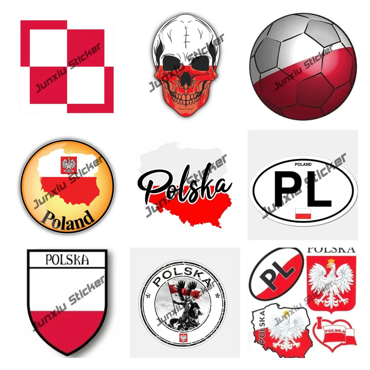 Creative Polart Stickers Polish Flag Map Crest & Heart  Poland Map Vinyl Stickers Car Body Window Decal Car Accessories KK13cm