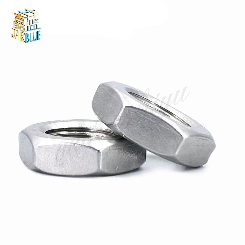 Hexagon nuts 5-10Pcs Fine Thread M6 M8 M10 M12 M14 M16 Pitch 0.75/1/1.25/1.5 304 A2 Stainless Steel Flat Hex Hexagon Thin Jam Nut DIN439