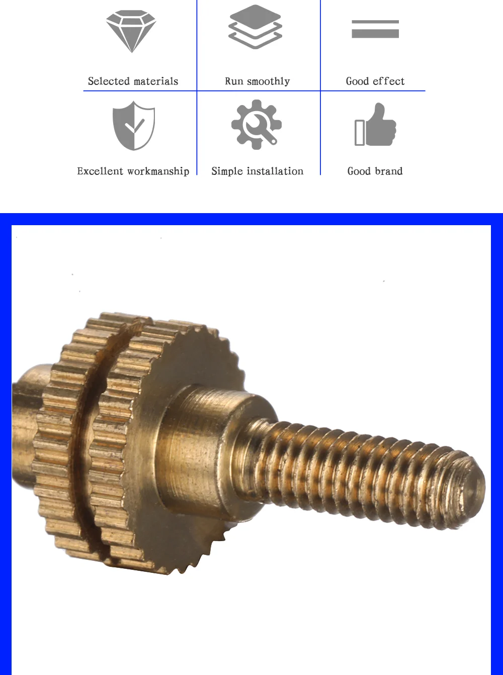 For BARUDAN Embroidery Machine Parts Accessories Hoop Adjust Screws Slotted Copper Size M3.5 Length 30MM