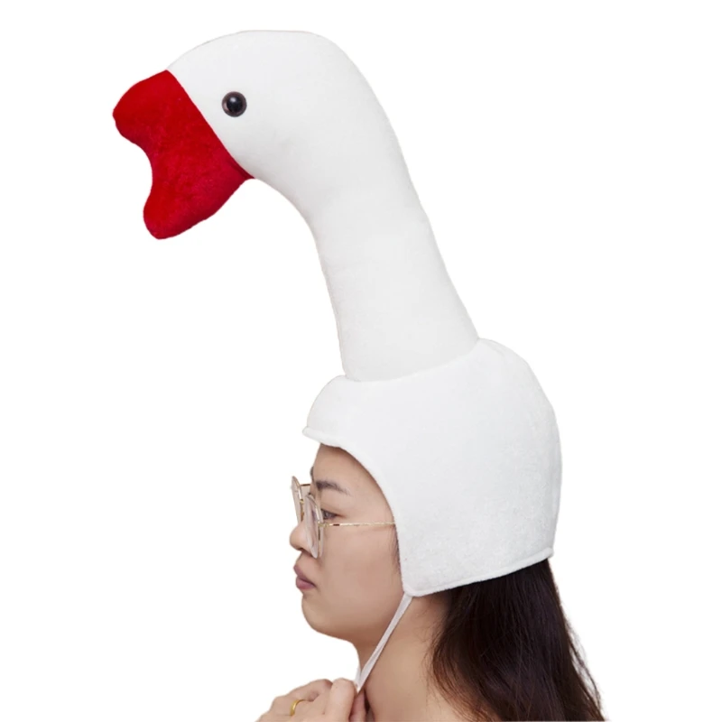 

Funny White Plush Hat Novelty Stuffed Headgear Cosplay Earflap Dropship