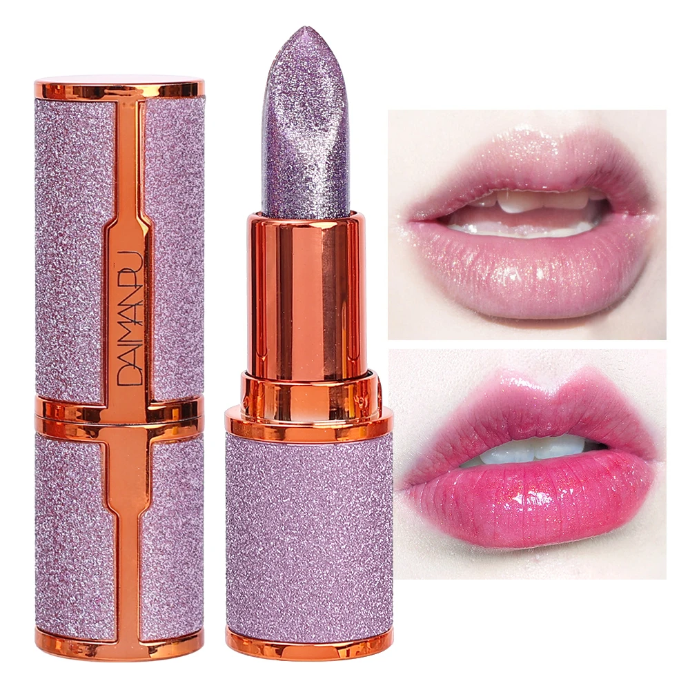 thumbnail image 1 of Glitter Matte Temperature Change Lipstick Waterproof Long Lasting Diamonds Lipstick Non Stick Red Pink Lip Tint Makeup Cosmetics, 1 of 5