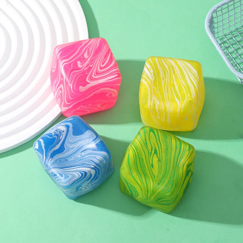 스트레스 큐브 소용돌이 감각 장난감 불안 스트레스 해소용, 천천히 올라오는 스퀴즈 장난감 아이스 큐브 스트레스 볼 성인 및 어린이용