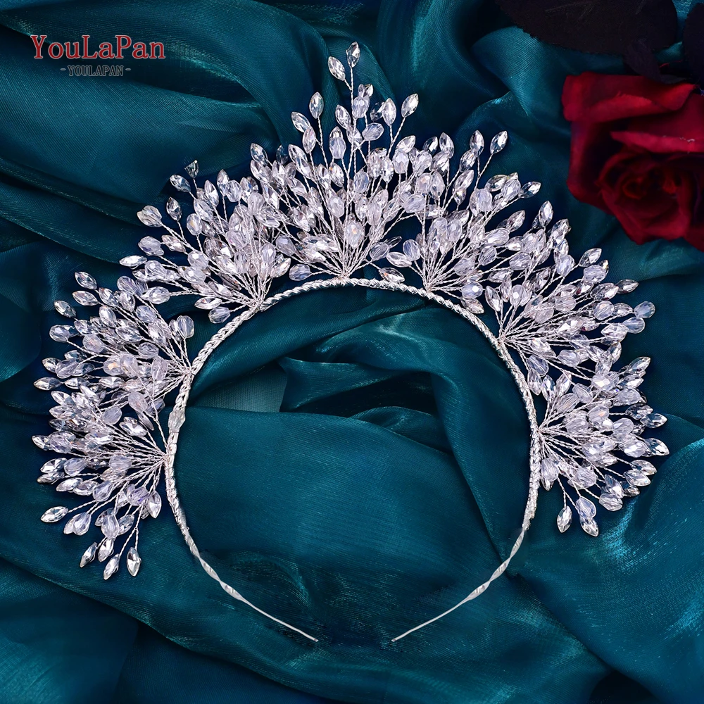 YouLaPan Wedding Crowns and Tiaras Bridal Hairbands Rhinestone Bride Headbands Women Hair Accessories for Pageant Headwear HP361