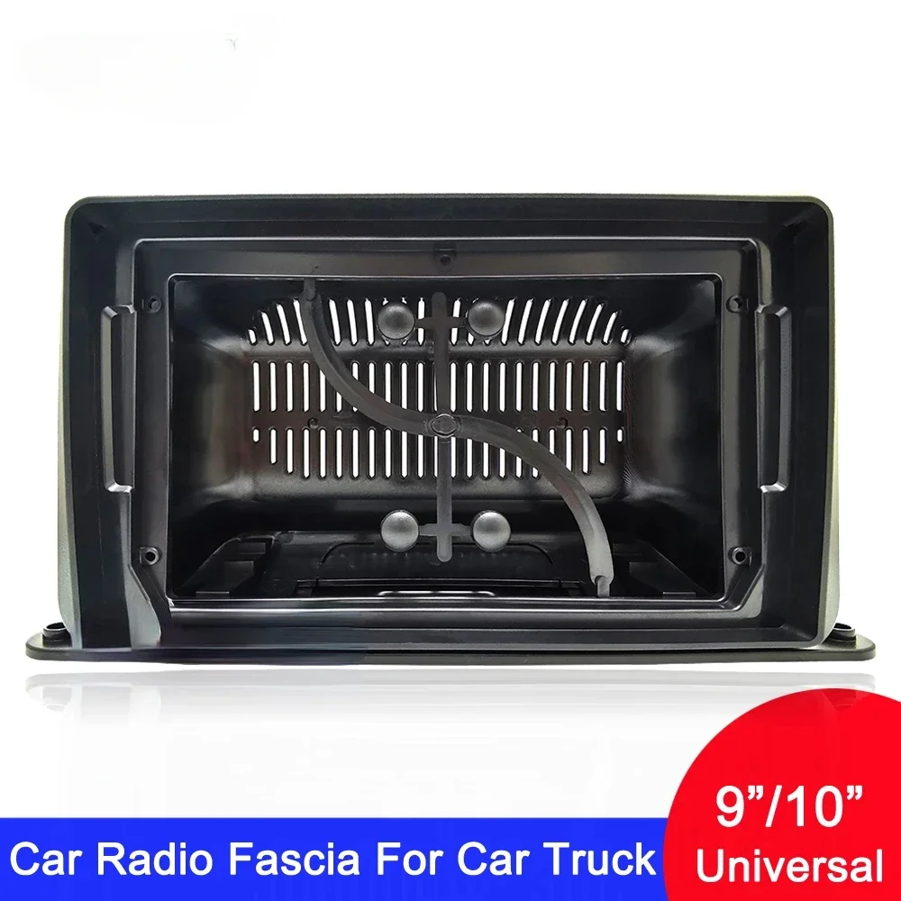 Fascia de Radio Universal para coche, Android 2, doble Din, 9 "y 10", para coche antiguo, camión, autocaravana, Panel estéreo, marco de montaje para tablero, Kit de molduras faciales 1
