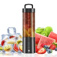 Presse-agrumes portable de 450ml, mélangeur de smoothie domestique sans fil rechargeable par USB avec lames en acier inoxydable 3