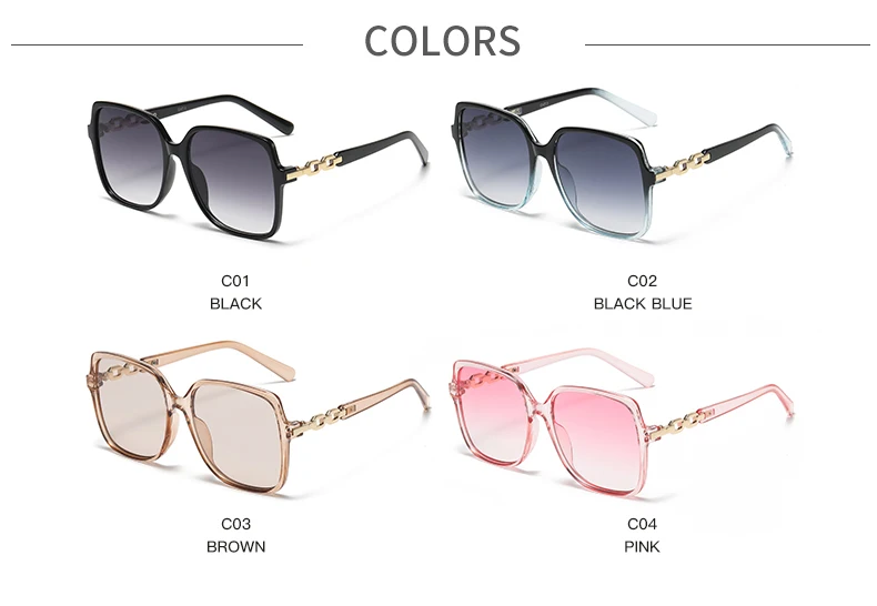 Schutzbrille Neue Fashion Square Gradienten Sonnenbrille Frauen Großen Rahmen Bunte Sonnenbrille Weibliche Legierung Oculos Brillen – Detail 3