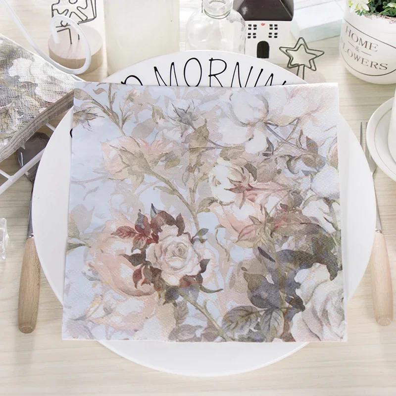 Colorful Printing Napkins Tissue Paper Handkerchief Paper Hotel Square Party Folded Placemats 33*33cm 20pcs/pac 2-Ply