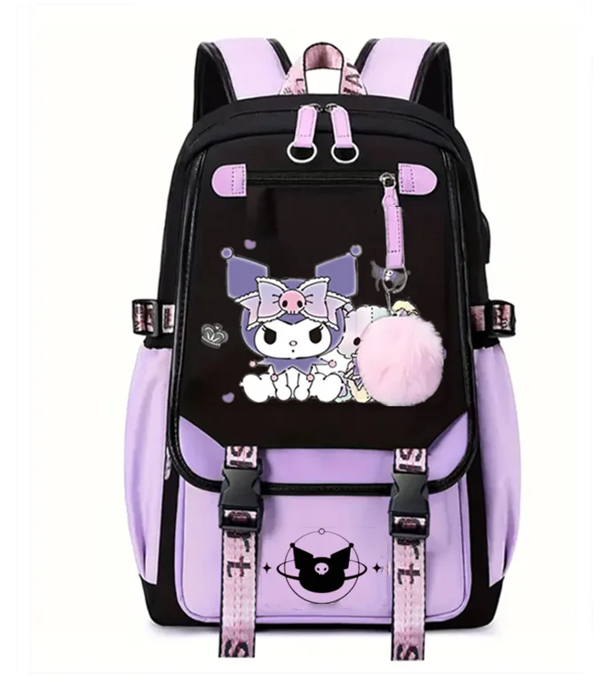 Sac à Dos Fille Cartoon Kurommi – Sac école Primaire Léger – 44x30x13 Cm – Nylon Durable – Pour 7 à 15 Ans – Voyage Et Quotidien