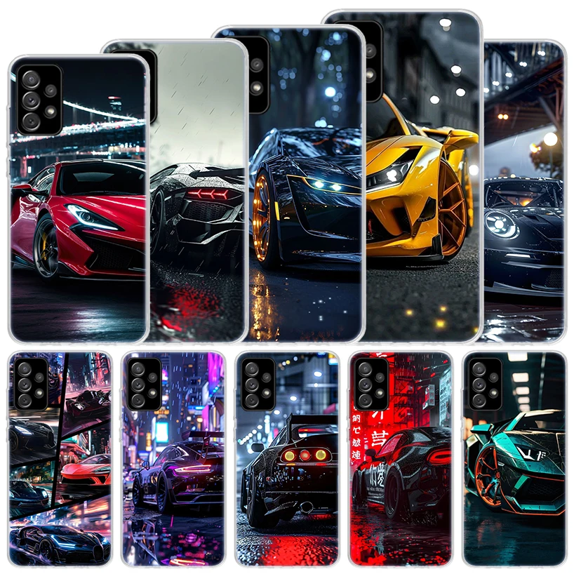 Men's Sports Car Soft Phone Case - Sleek Design for Samsung Galaxy Series