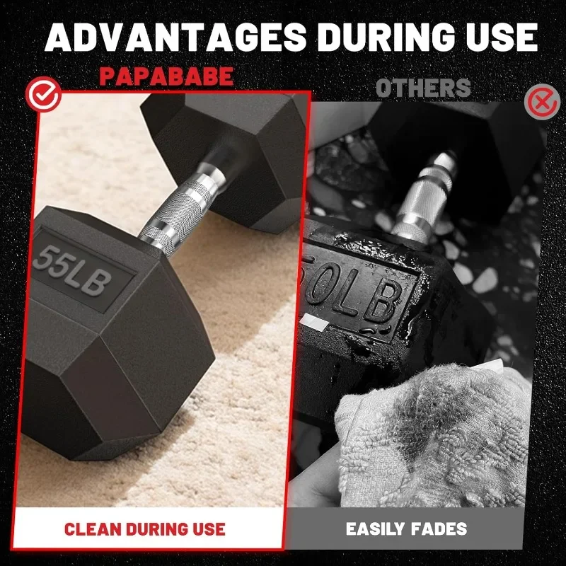 PAPABABE Hex Sets With 60-550lb Rubber Coated Dumbbell Weight Set And Storage Rack, Multiple_voghion.com