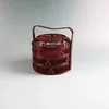 Portable Chinese Style Double-Layer Bamboo Basket Wedding Gift Fruit Basket  Decorative Food Storage Handcrafted Gift Box 1