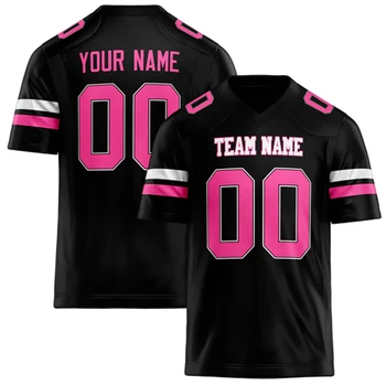 Nome della squadra personalizzato Numero Nome T-shirt da rugby T-shirt sportiva da uomo nera con scollo a V personalizzata fai da te Uniformi della squadra larghe ad asciugatura rapida