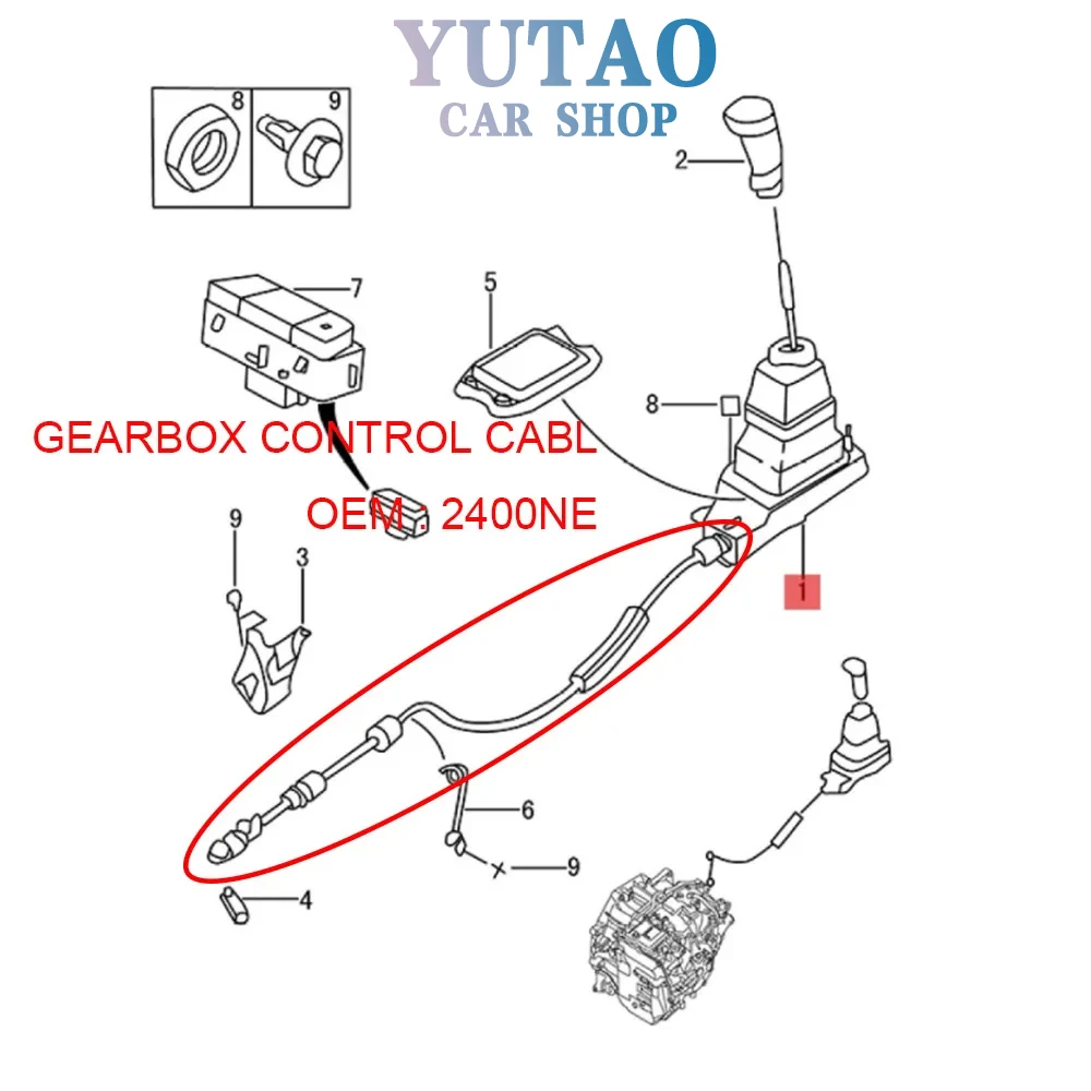 Gearshift Control Lever Gearbox CONTROL Cabl shift control lever 2400NE For Peugeot 508 508 W23