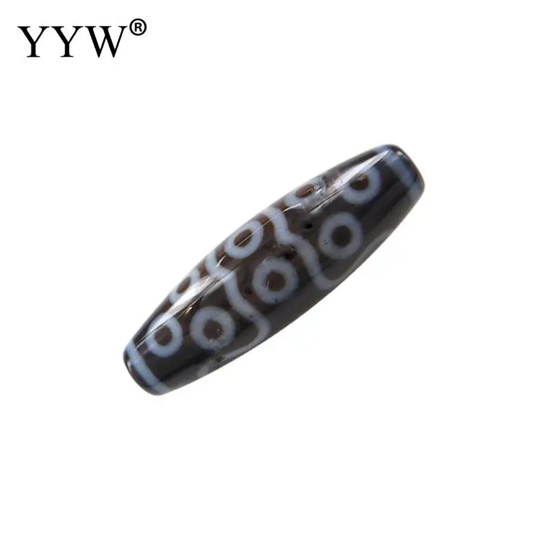 Natural Tibetan agate onyx  Dzi Beadsnew Oval thirteen-eyed buddhist buddhism budha jewelry jewelleryjewelers two tone 38x12mm