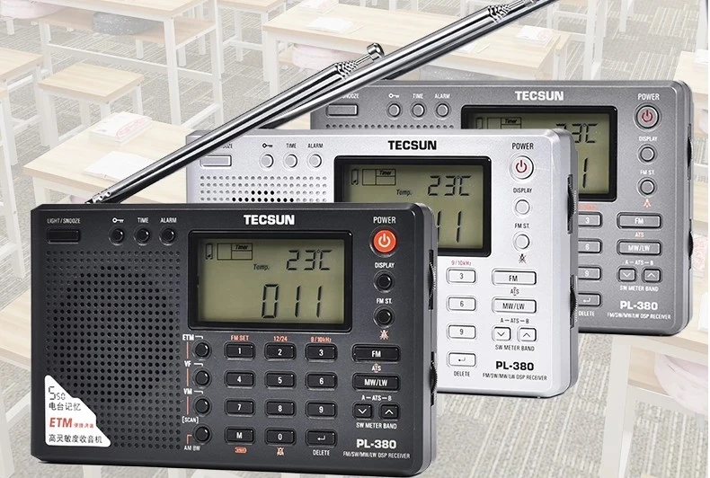 Original Tecsun PL-380 Full Band Radio Digital Demodulation Stereo PLL Portable Radio FM /LW/SW/MW DSP Receiver Radio AM android mp3 player