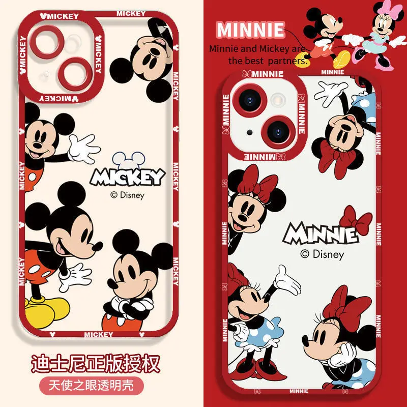 

Disney cutely mickey minnieTransparent Phone Case For iPhone 15 14 13 12 Mini 11 Pro Max X XR XS 7 8 Soft Silicone Cover Funda