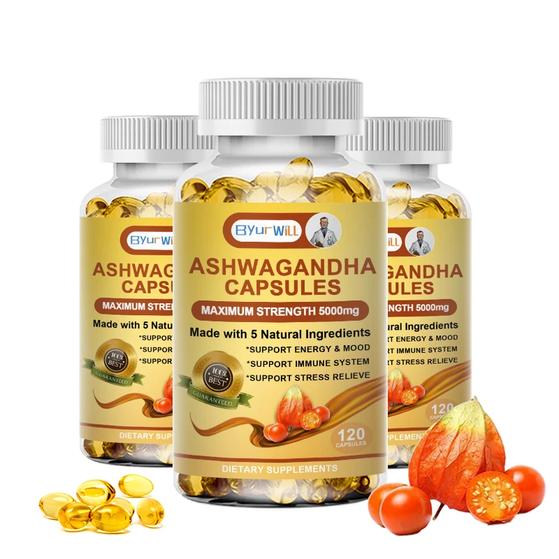 Ashwagandha Supplement Organic Vegan Ashwagandha Extract Capsule Anti-oxidation Lipid-lowering Decompression Improving Sleep Enhancing Immunity