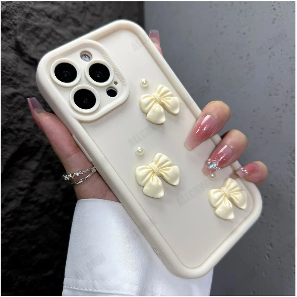 Elegant 3D Pearl Bow Phone Case
