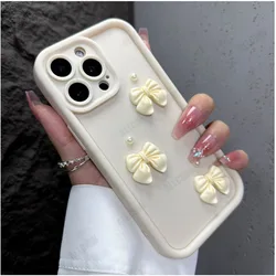 Elegant 3D Pearl Bow Phone Case - Infinix Note 12 (White)
