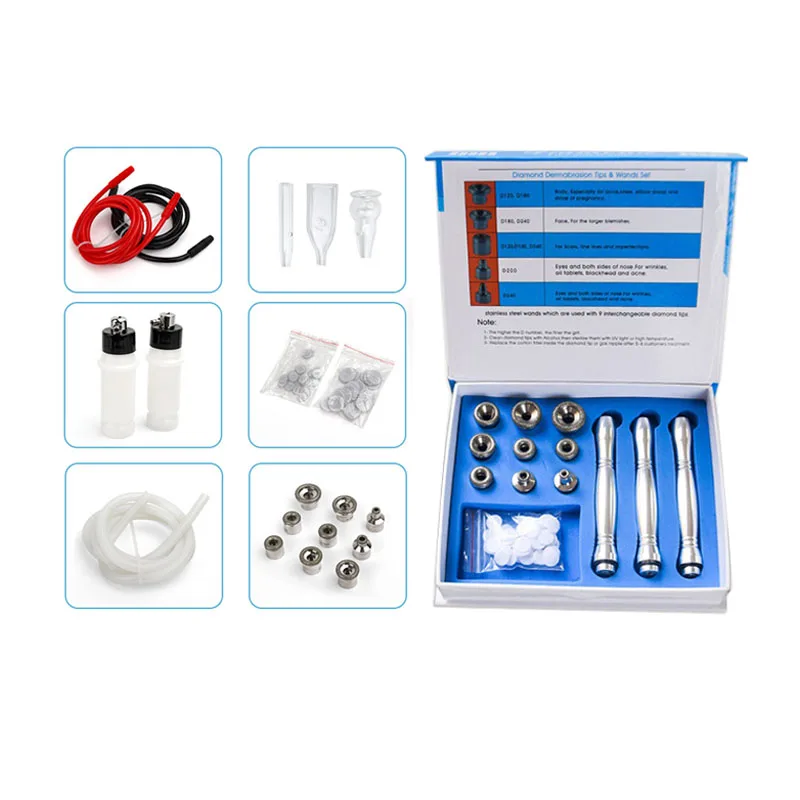 Microdermabrasion Machine Accessories 9 Tips 3 Wands Dermabrasion Tip With Cotton Filter Diamond Microdermabrasion Machine Accessories Skin Peeling Stainless Heads microdermabrasion machine accessories